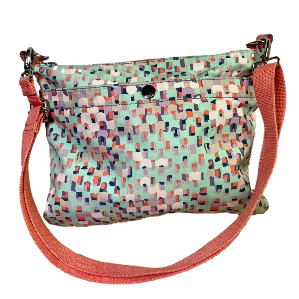 Fossil Key-per Multi-colored Coral Teal Crossbody